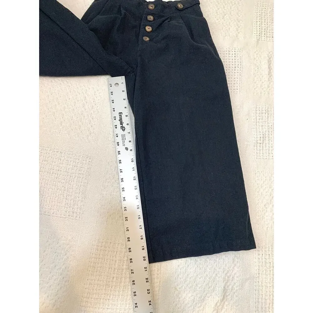 Greylin small Nana pleated linen cropped wide leg culottes P2 3401